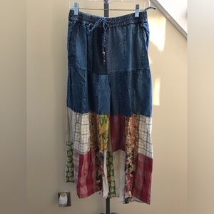 Young Threads Patchwork Denim and Multicolor Wide-Leg Pants M